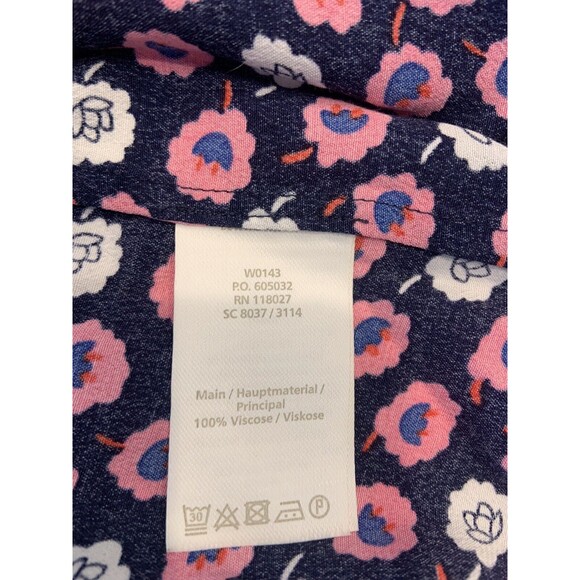 Boden Women's 3/4 Sleeve V-Neck Pink And Blue Floral Shift Dress Size 4L - Picture 7 of 8